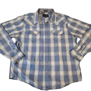 Cody James Pearl Snap Plaid Western Shirt Slim Fit 2XL